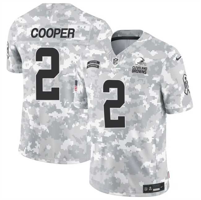 Mens Cleveland Browns #2 Amari Cooper 2024 F.U.S.E Arctic Camo Salute To Service Limited Stitched Football Jersey Dzhi